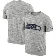 Wholesale Cheap Men's Seattle Seahawks Nike Heathered Black Sideline Legend Velocity Travel Performance T-Shirt