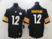 Wholesale Cheap Men's Pittsburgh Steelers #12 Terry Bradshaw Black 2017 Vapor Untouchable Stitched NFL Nike Limited Jersey