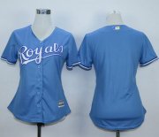 Wholesale Cheap Royals Blank Light Blue Alternate 1 Women's Stitched MLB Jersey