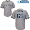 Wholesale Cheap Yankees #65 James Paxton Grey New Cool Base Stitched Youth MLB Jersey