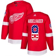 Wholesale Cheap Adidas Red Wings #8 Justin Abdelkader Red Home Authentic USA Flag Stitched Youth NHL Jersey