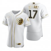 Wholesale Cheap Chicago Cubs #17 Kris Bryant White Nike Men's Authentic Golden Edition MLB Jersey