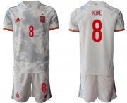 Wholesale Cheap Men 2020-2021 European Cup Spain away white 8 Adidas Soccer Jersey