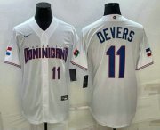 Wholesale Cheap Men's Dominican Republic Baseball #11 Rafael Devers Number 2023 White World Baseball Classic Stitched Jersey