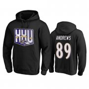 Wholesale Cheap Baltimore Ravens #89 Mark Andrews Men's Black Team 25th Season Pullover Hoodie
