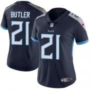 Wholesale Cheap Nike Titans #21 Malcolm Butler Navy Blue Team Color Women's Stitched NFL Vapor Untouchable Limited Jersey