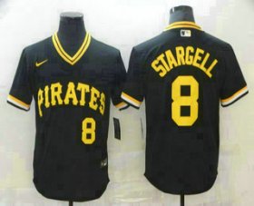 Wholesale Cheap Men\'s Pittsburgh Pirates #8 Willie Stargell Black Mesh Batting Practice Throwback Nike Jersey