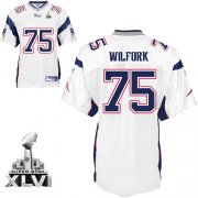 Wholesale Cheap Patriots #75 Vince Wilfork White Super Bowl XLVI Embroidered NFL Jersey