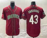Wholesale Cheap Men's Mexico Baseball #43 Patrick Sandoval 2023 Red World Classic Stitched Jersey