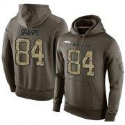 Wholesale Cheap NFL Men's Nike Denver Broncos #84 Shannon Sharpe Stitched Green Olive Salute To Service KO Performance Hoodie