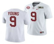Wholesale Cheap Men's Alabama Crimson Tide #9 Bryce Young 2022 Patch White College Football Stitched Jersey