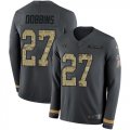 Wholesale Cheap Nike Ravens #27 J.K. Dobbins Anthracite Salute to Service Youth Stitched NFL Limited Therma Long Sleeve Jersey