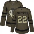 Wholesale Cheap Adidas Blackhawks #22 Ryan Carpenter Green Salute to Service Women's Stitched NHL Jersey