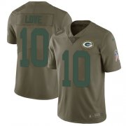 Wholesale Cheap Nike Packers #10 Jordan Love Olive Youth Stitched NFL Limited 2017 Salute To Service Jersey
