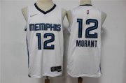 Wholesale Cheap Men's Memphis Grizzlies #12 Ja Morant White Nike 75th Anniversary Diamond 2021 Stitched Jersey
