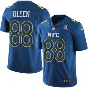 Wholesale Cheap Nike Panthers #88 Greg Olsen Navy Men's Stitched NFL Limited NFC 2017 Pro Bowl Jersey