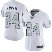 Wholesale Cheap Nike Raiders #24 Johnathan Abram White Women's Stitched NFL Limited Rush Jersey