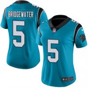 Wholesale Cheap Nike Panthers #5 Teddy Bridgewater Blue Women's Stitched NFL Limited Rush Jersey
