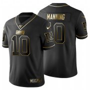 Wholesale Cheap New York Giants #10 Eli Manning Men's Nike Black Golden Limited NFL 100 Jersey