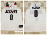 Wholesale Cheap Men's Portland Trail Blazers #0 Damian Lillard White 2017-2018 Nike Swingman Stitched NBA Jersey