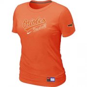 Wholesale Cheap Women's Baltimore Orioles Nike Short Sleeve Practice MLB T-Shirt Orange
