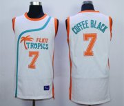 Wholesale Cheap Flint Tropics 7 Coffe Black White Semi Pro Movie Stitched Basketball Jersey