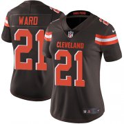 Wholesale Cheap Nike Browns #21 Denzel Ward Brown Team Color Women's Stitched NFL Vapor Untouchable Limited Jersey