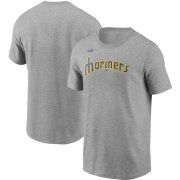Wholesale Cheap Seattle Mariners Nike Cooperstown Collection Wordmark T-Shirt Heathered Gray