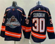 Wholesale Cheap Men's New York Islanders #30 Ilya Sorokin Navy 2022 Reverse Retro Stitched Jersey