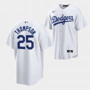 Wholesale Cheap Men's Los Angeles Dodgers #25 Trayce Thompson White Cool Base Stitched Baseball Jersey