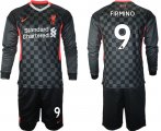 Wholesale Cheap Men 2021 Liverpool away long sleeves 9 soccer jerseys