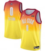 Wholesale Cheap Men's 2023 All-Star #0 Jayson Tatum Orange Game Swingman Stitched Basketball Jersey