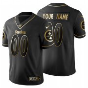 Wholesale Cheap Pittsburgh Steelers Custom Men's Nike Black Golden Limited NFL 100 Jersey