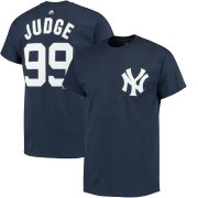 Wholesale Cheap New York Yankees #99 Aaron Judge Majestic Official Name & Number T-Shirt Navy