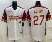 Wholesale Cheap Men's Venezuela Baseball #27 Jose Altuve 2023 White World Baseball Classic Stitched Jersey