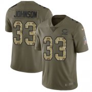 Wholesale Cheap Nike Bears #33 Jaylon Johnson Olive/Camo Youth Stitched NFL Limited 2017 Salute To Service Jersey