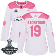 Wholesale Cheap Adidas Capitals #19 Nicklas Backstrom White/Pink Authentic Fashion Stanley Cup Final Champions Women's Stitched NHL Jersey
