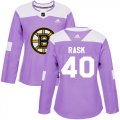 Wholesale Cheap Adidas Bruins #40 Tuukka Rask Purple Authentic Fights Cancer Women's Stitched NHL Jersey