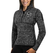 Wholesale Cheap Los Angeles Kings Antigua Women's Fortune 1/2-Zip Pullover Sweater Charcoal
