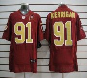 Wholesale Cheap Nike Redskins #91 Ryan Kerrigan Red(Gold Number) 80TH Patch Men's Stitched NFL Elite Jersey