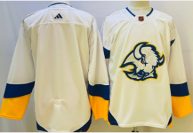 Wholesale Cheap Men\'s Buffalo Sabres Blank White 2022 Reverse Retro Authentic Jersey