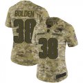 Wholesale Cheap Nike Patriots #38 Brandon Bolden Camo Women's Stitched NFL Limited 2018 Salute to Service Jersey