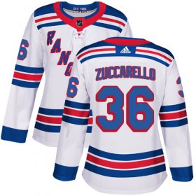 Wholesale Cheap Adidas Rangers #36 Mats Zuccarello White Road Authentic Women\'s Stitched NHL Jersey