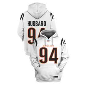 Wholesale Cheap Men\'s Cincinnati Bengals #94 Sam Hubbard White 2021 Pullover Hoodie