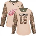 Wholesale Cheap Adidas Red Wings #19 Steve Yzerman Camo Authentic 2017 Veterans Day Women's Stitched NHL Jersey