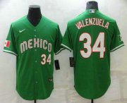 Wholesale Cheap Men's Mexico Baseball #34 Fernando Valenzuela Number Green 2023 World Baseball Classic Stitched Jersey