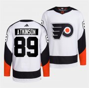 Wholesale Cheap Men's Philadelphia Flyers #89 Cam Atkinson White 2022 Reverse Retro Stitched Jersey