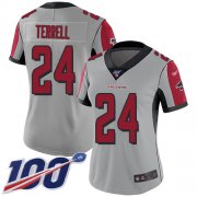 Wholesale Cheap Nike Falcons #24 A.J. Terrell Silver Women's Stitched NFL Limited Inverted Legend 100th Season Jersey