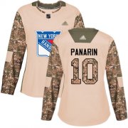 Wholesale Cheap Adidas Rangers #10 Artemi Panarin Camo Authentic 2017 Veterans Day Women's Stitched NHL Jersey