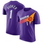 Wholesale Cheap Men's Phoenix Suns #1 Devin Booker Purple 2022-23 Classic Edition Name & Number T-Shirt